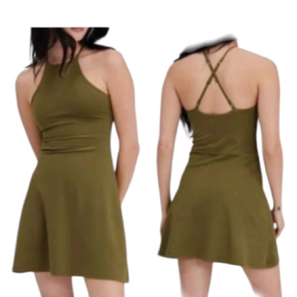 NWT Girlfriend Collective Naomi Workout Dress Fern Size Medium